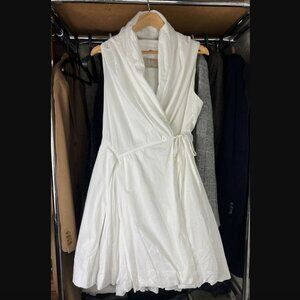 All Saints Aditya wrap bubble white mini dress